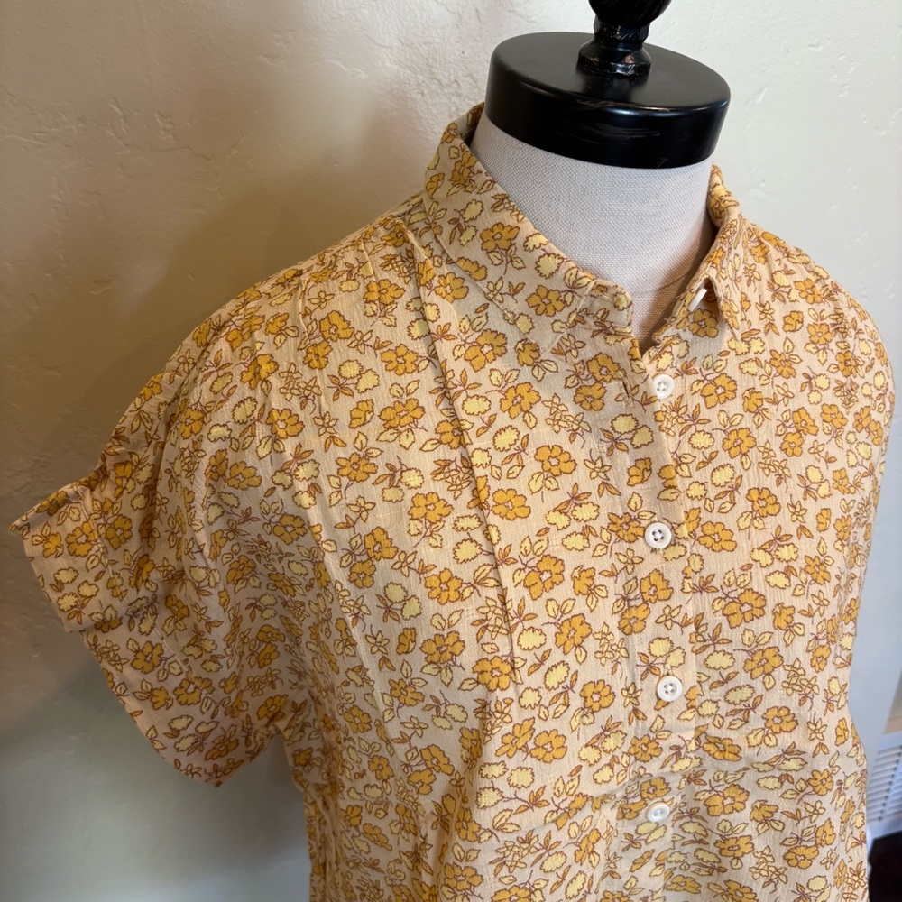 Madewell Hilltop Shirt in Piccola Floral French Vanilla Size Medium - Picture 6 of 14